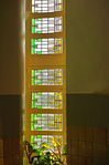 Bronckhorststraat, glas in lood in trappenhuis.
<br/>
Paul Paris, mei 2014